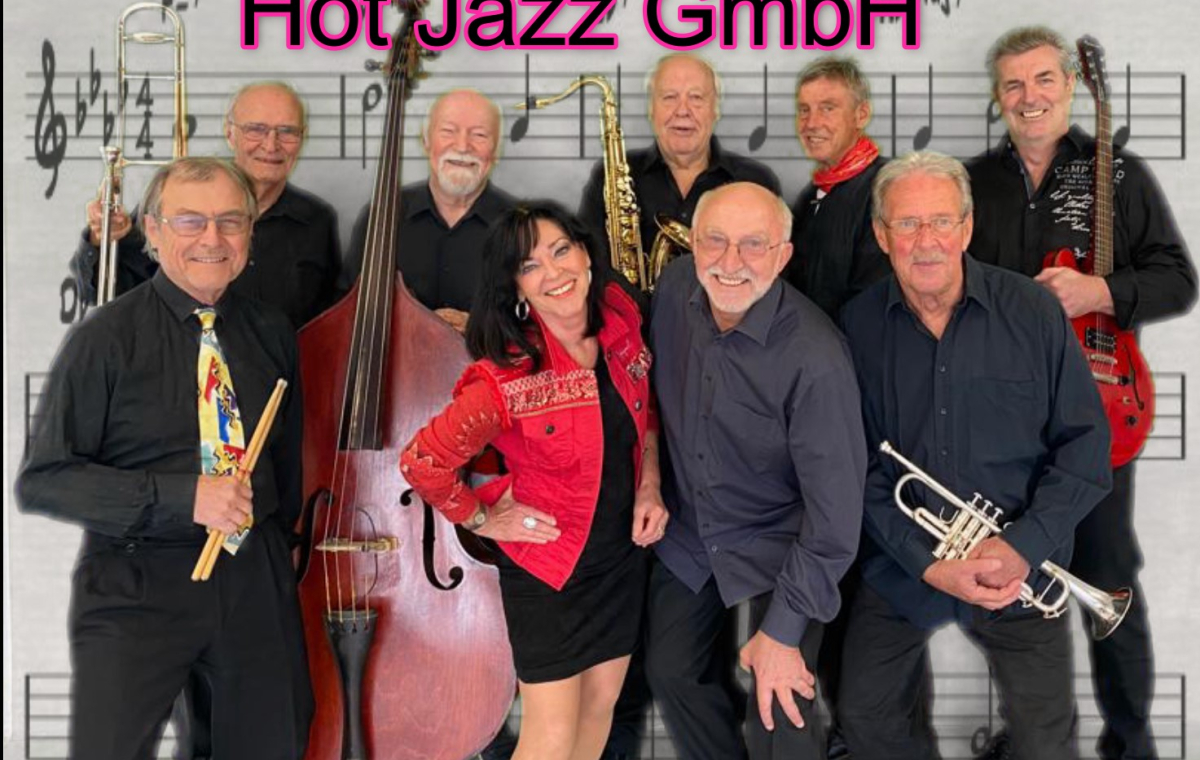 Die Gruppe Musiker der Hot Jazz GmbH aus Bonn bieten eine klangliche und programmatische Vielfalt. Sie bieten Dixieland, Blues, Swing aber auch Barmusik.